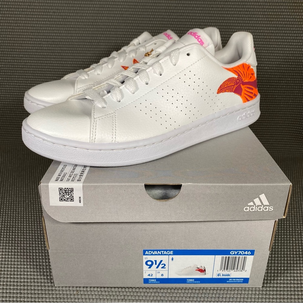 Adidas Advantage Court Tennis Trainer Shoes GY7046 Women’s US 9.5 White